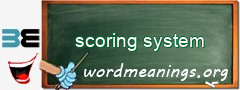 WordMeaning blackboard for scoring system